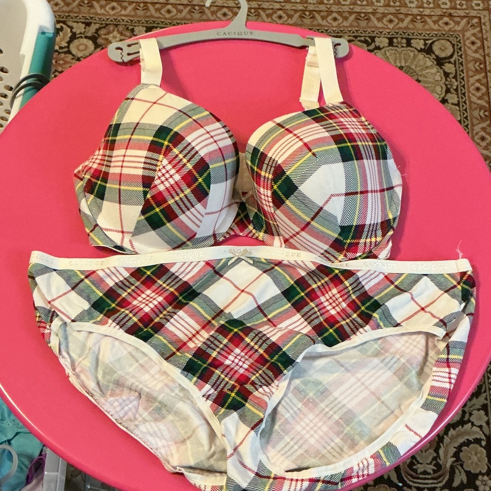 Lane Bryant Cacique cotton tshirt bra set 38DD Hipster panty 22/24